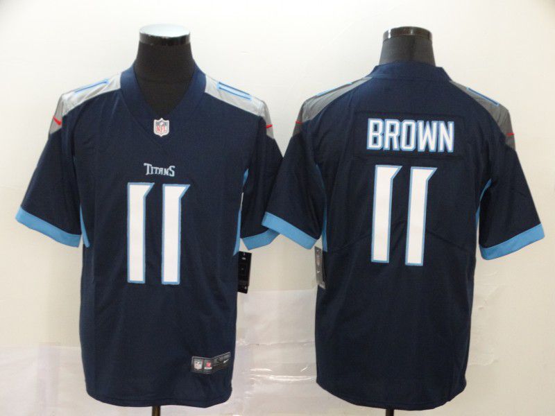 Men Tennessee Titans #11 Brown Blue New Nike Vapor Untouchable Limited NFL Jersey